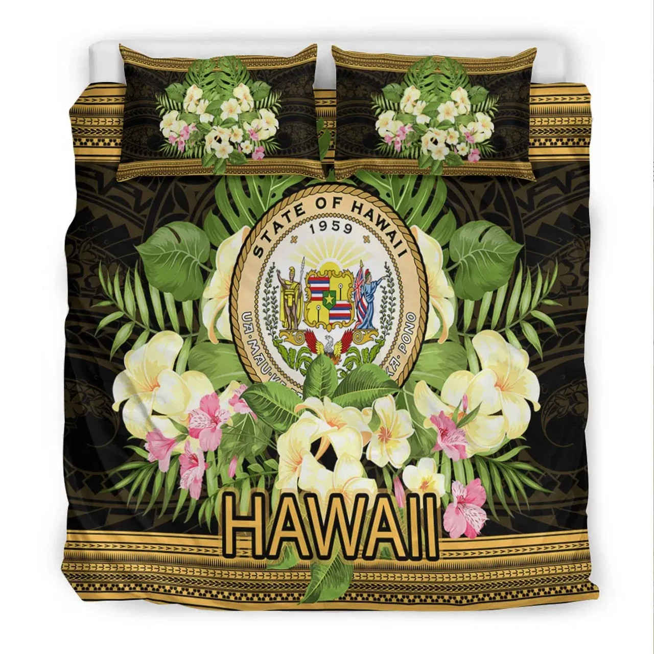 Hawaii Duvet Cover Set - Sea Turtle Fish Under The Ocean4