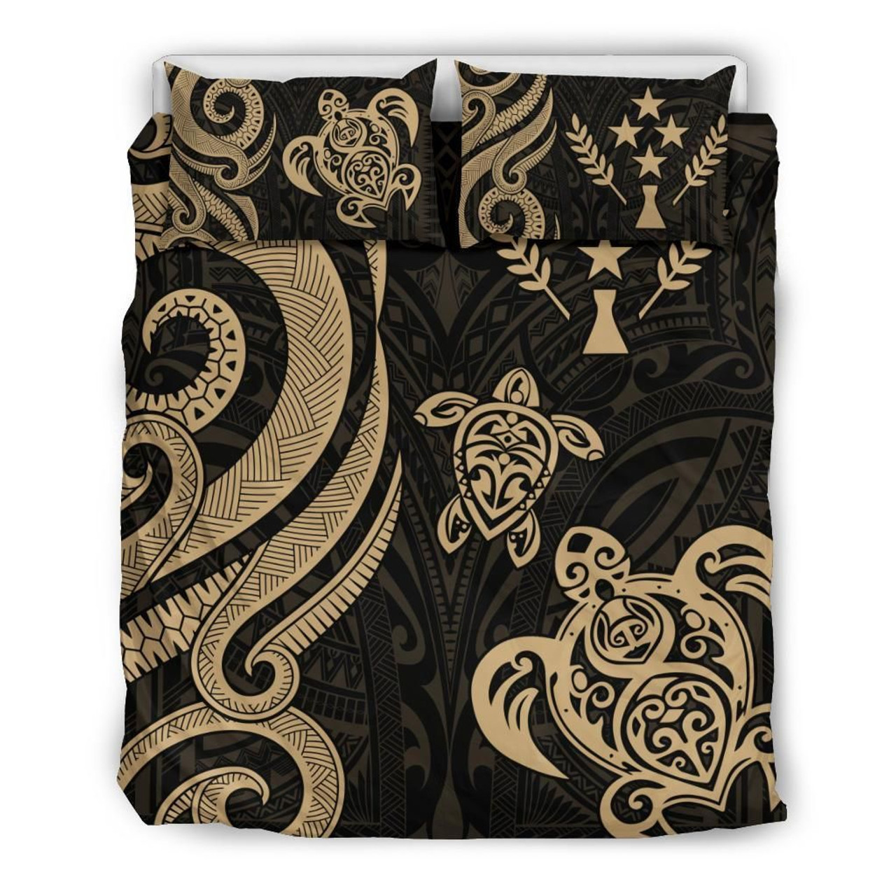 Kosrae Micronesian Bedding Set - Gold Tentacle Turtle 3