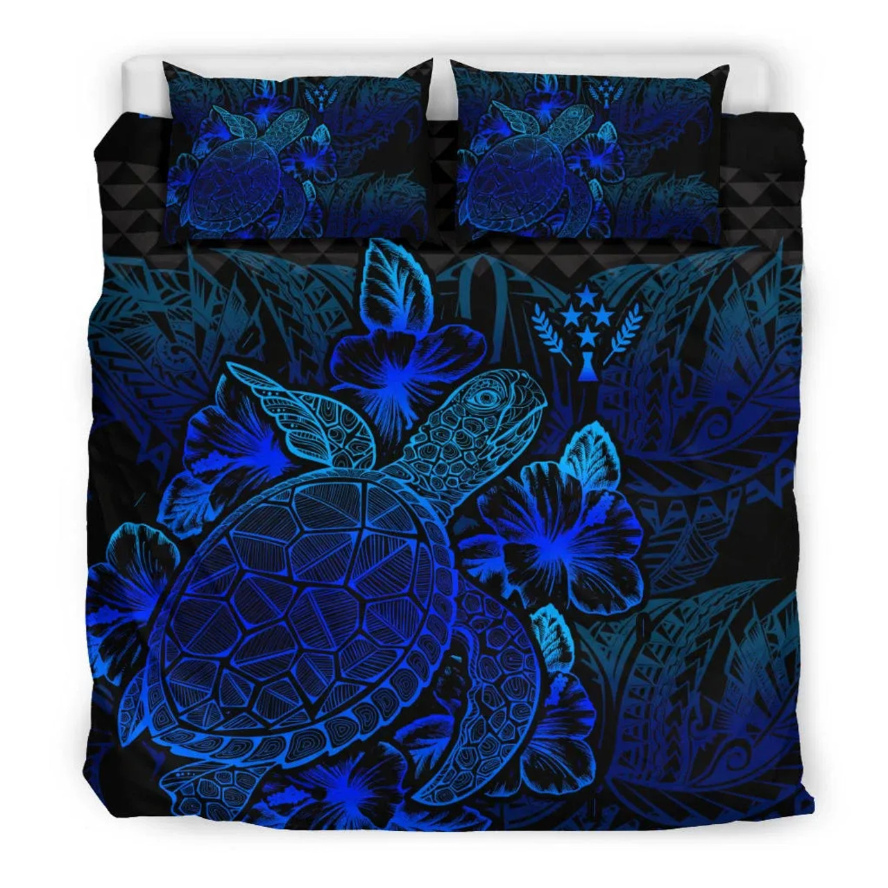 Polynesian Bedding Set - Kosrae Duvet Cover Set Blue Color 1