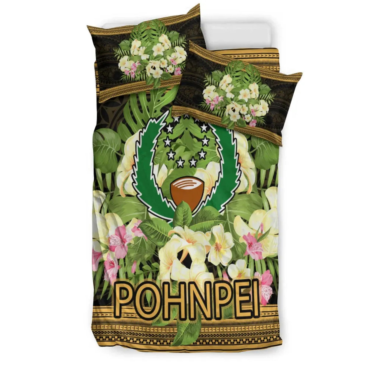 Pohnpei Bedding Set - Polynesian Gold Patterns Collection 2