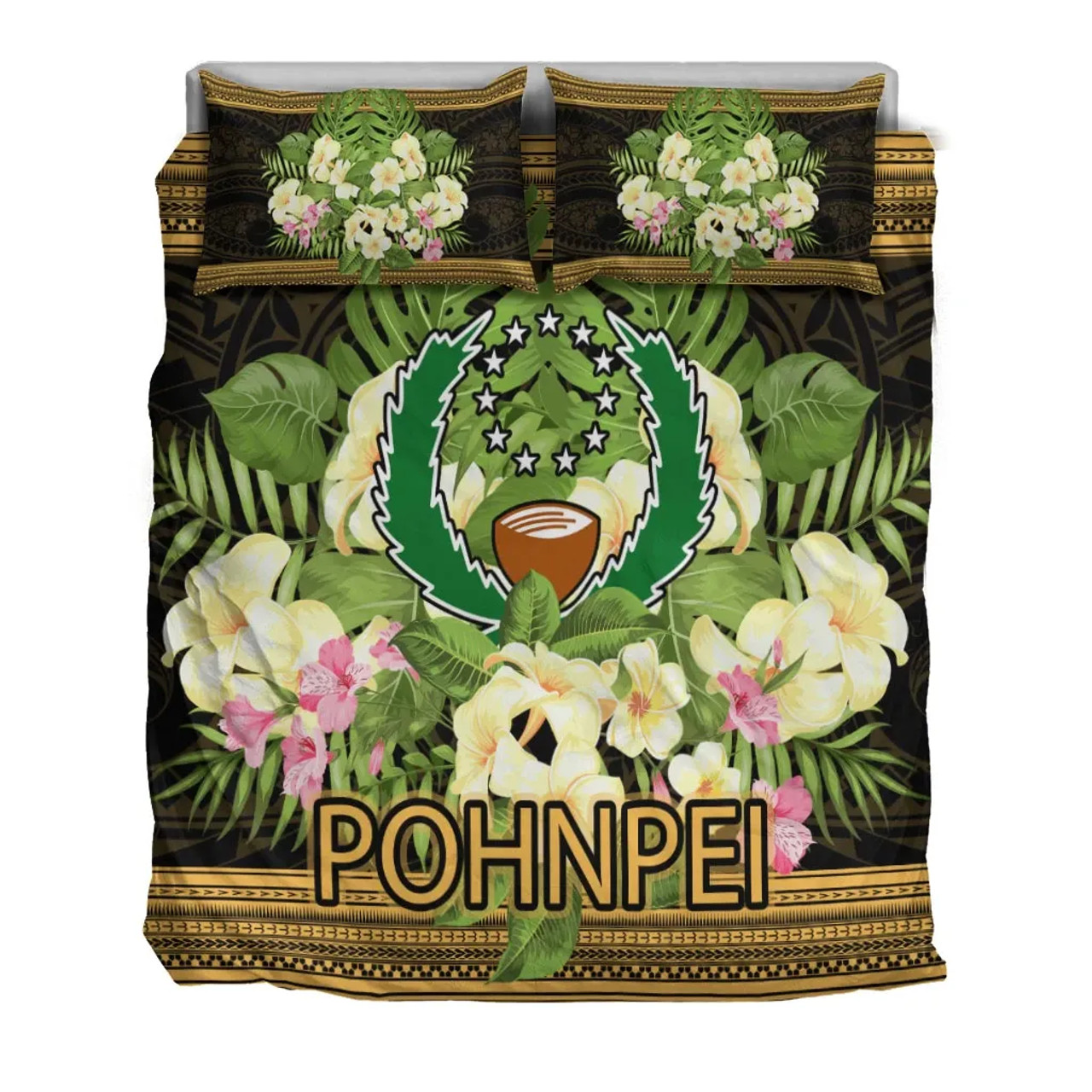 Pohnpei Bedding Set - Polynesian Gold Patterns Collection 3