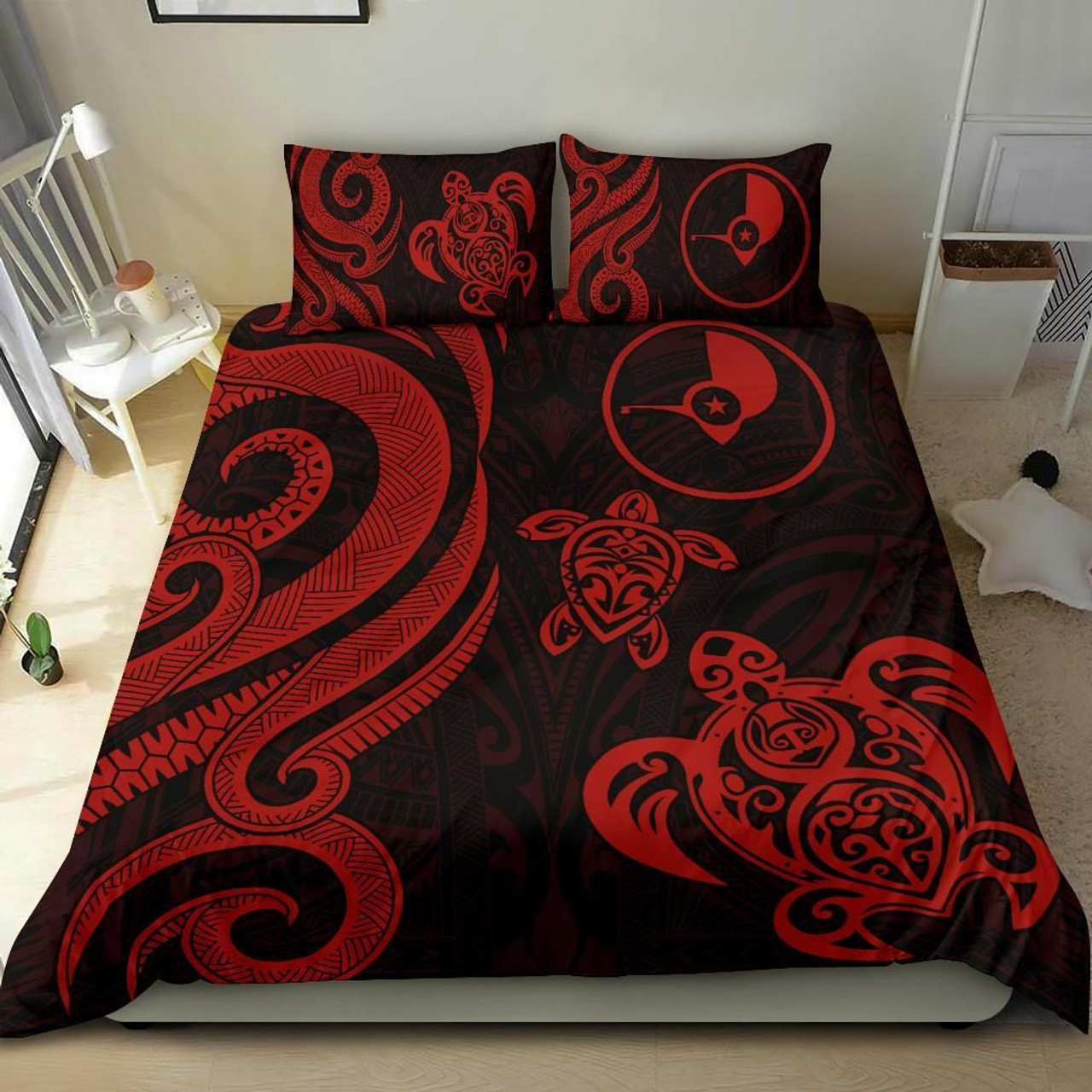 Yap Micronesian Bedding Set - Red Tentacle Turtle 1