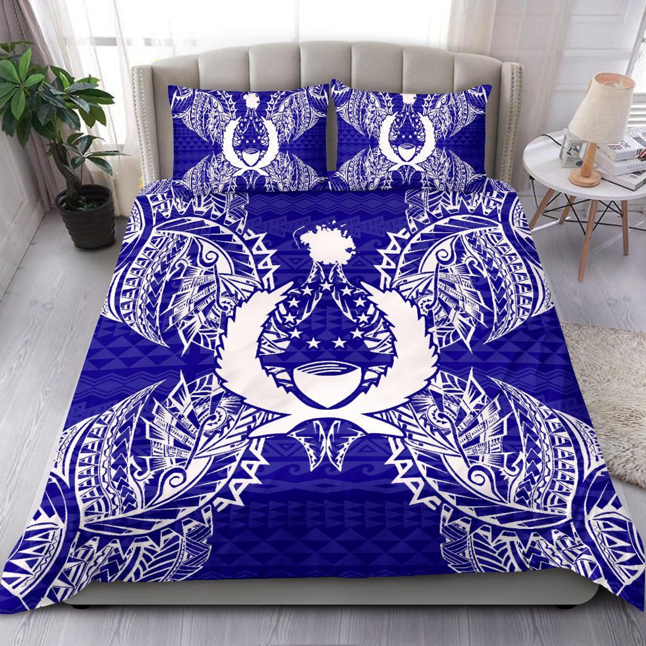 Polynesian Bedding Set - Pohnpei Duvet Cover Set Map Blue 1