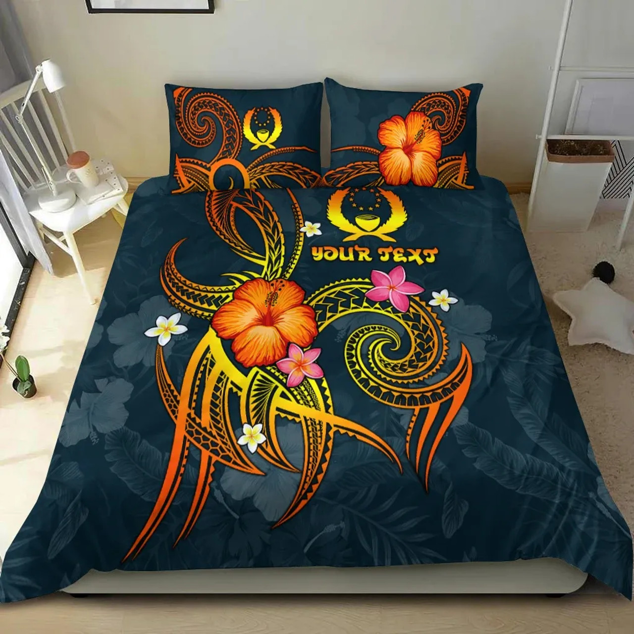 Pohnpei Polynesian Personalised Bedding Set - Legend Of Pohnpei (Blue) 1
