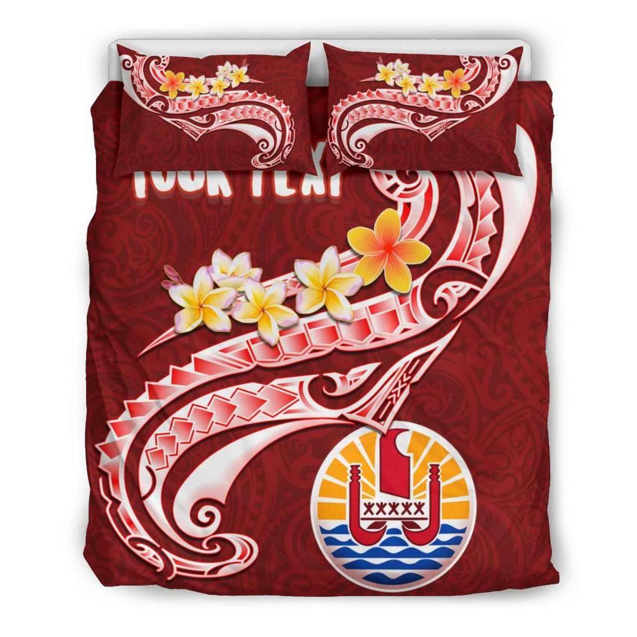 Cook Islands Polynesian Custom Personalised Bedding Set - Plumeria Tribal4