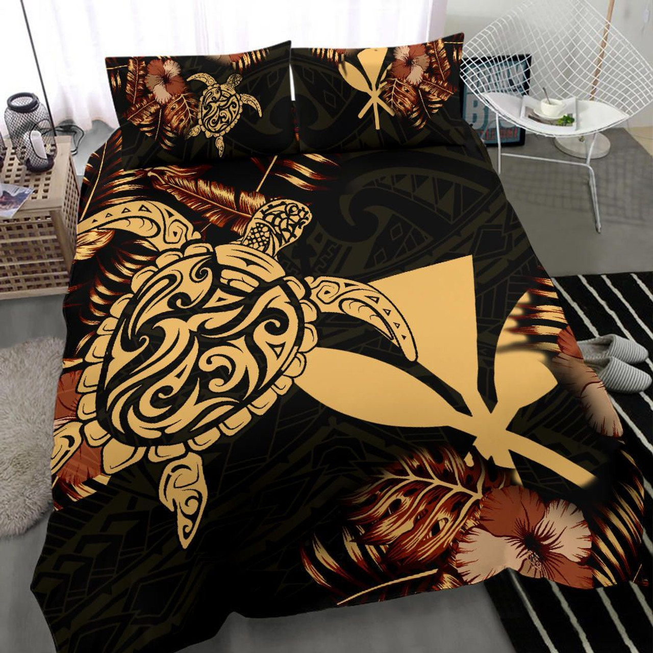 Hawaii Duvet Cover Set - Hawaii Turtle & Tiki Mermaid On Sell 6