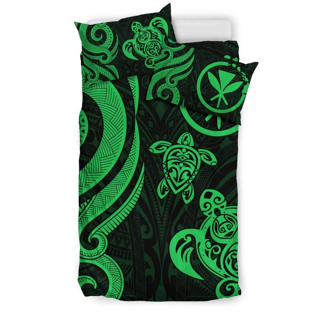 Polynesian Hawaii Bedding Set - Green Tentacle Turtle 2