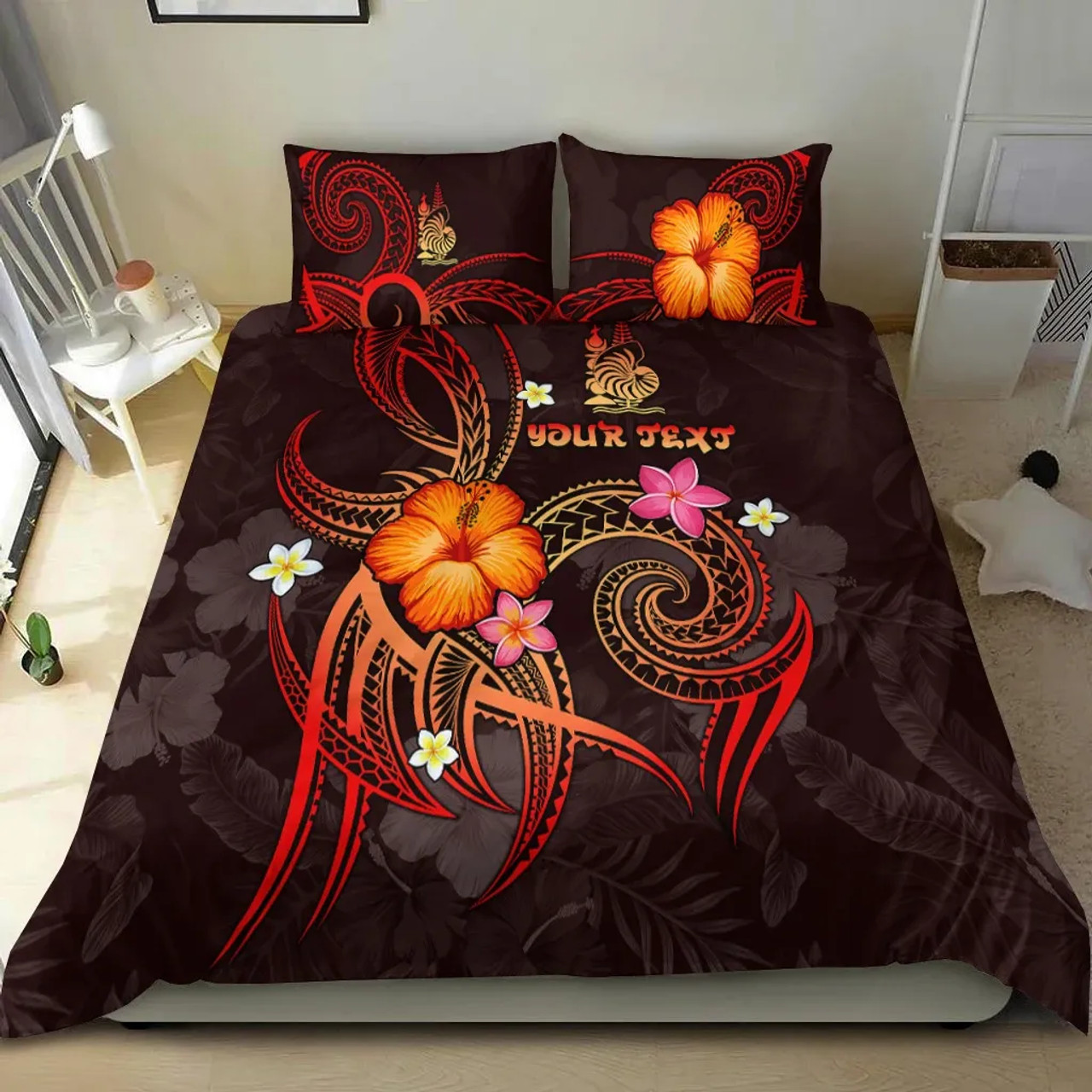 Hawaii Duvet Cover Set - Polynesian Hibiscus Flowers4