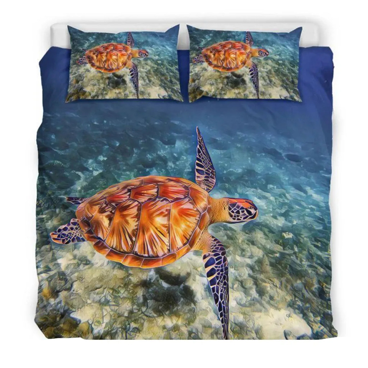 Hawaiian Duvet Cover Set - Hawaii Sea Turtle 03 1