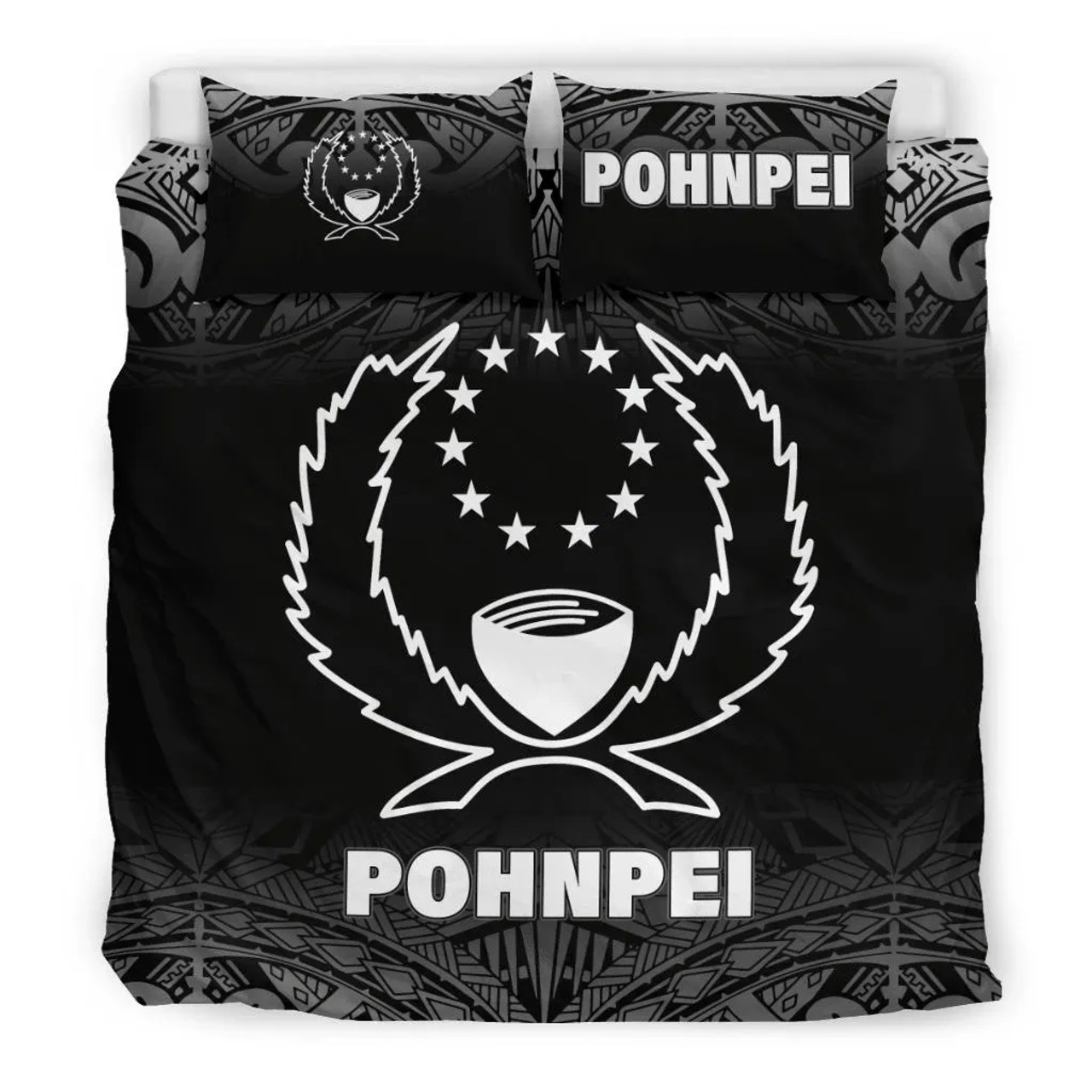 Pohnpei Duvet Cover Set - Black Fog Style 1