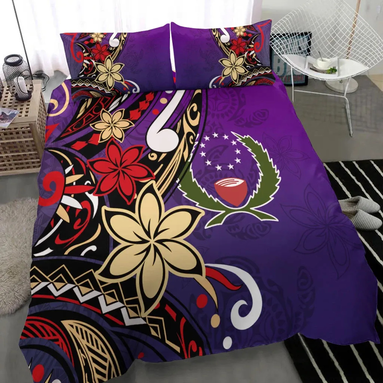 Tuvalu Polynesian Bedding Set - Leaves And Turtles 6