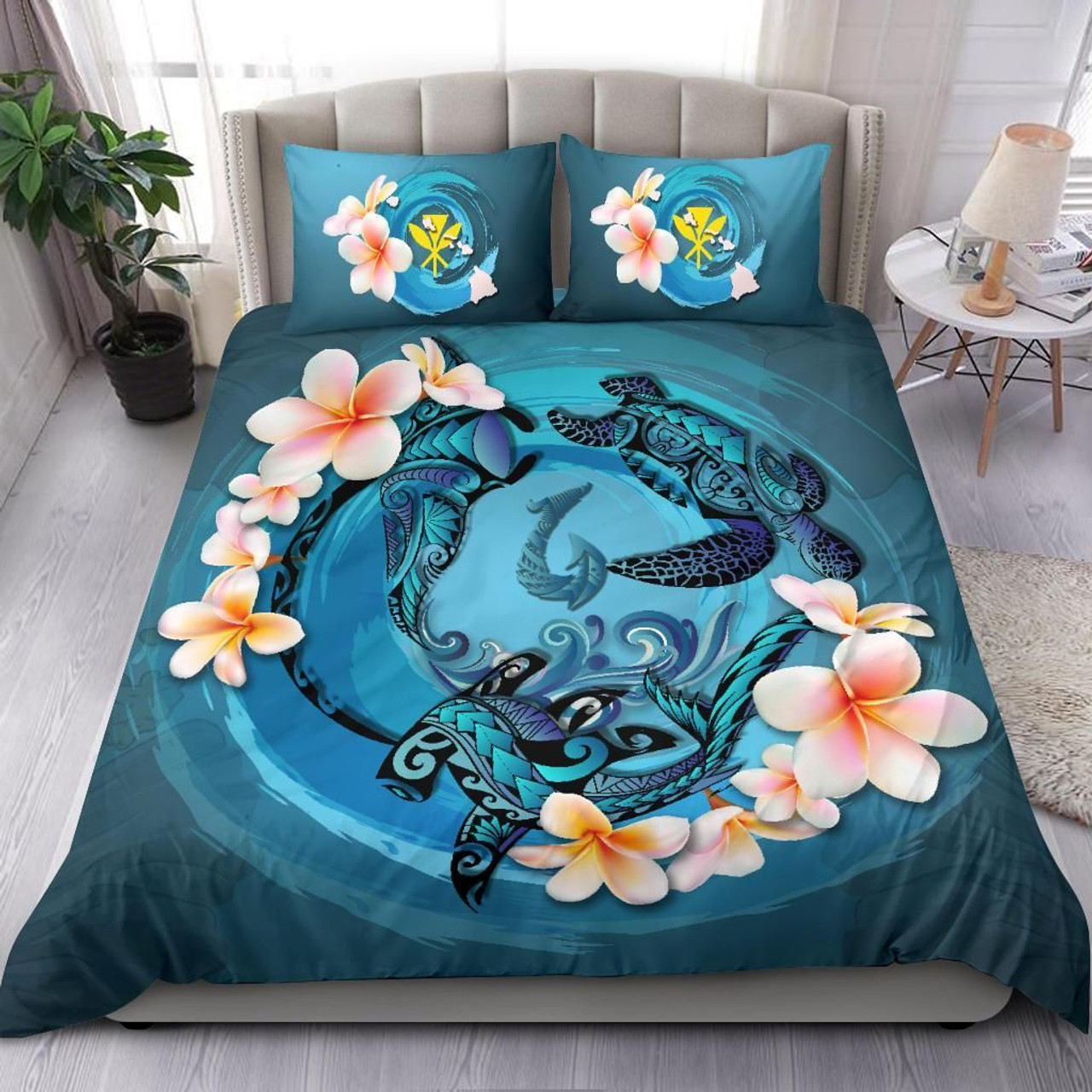 Polynesian Bedding Set - American Samoa Duvet Cover Set - Reggae Plumeria4