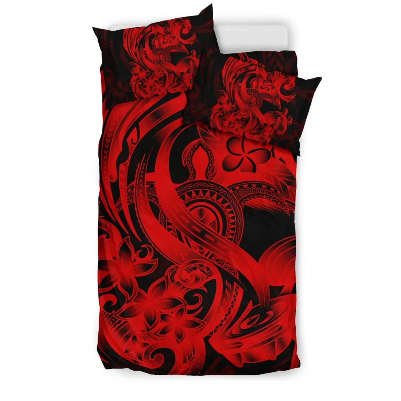 Polynesian Bedding Set - American Samoa Duvet Cover Set Red Turtle