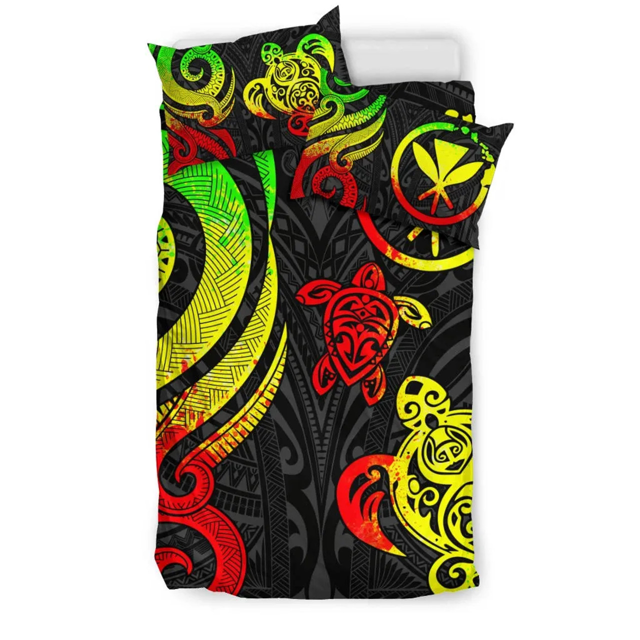 Polynesian Hawaii Bedding Set - Reggae Tentacle Turtle 2