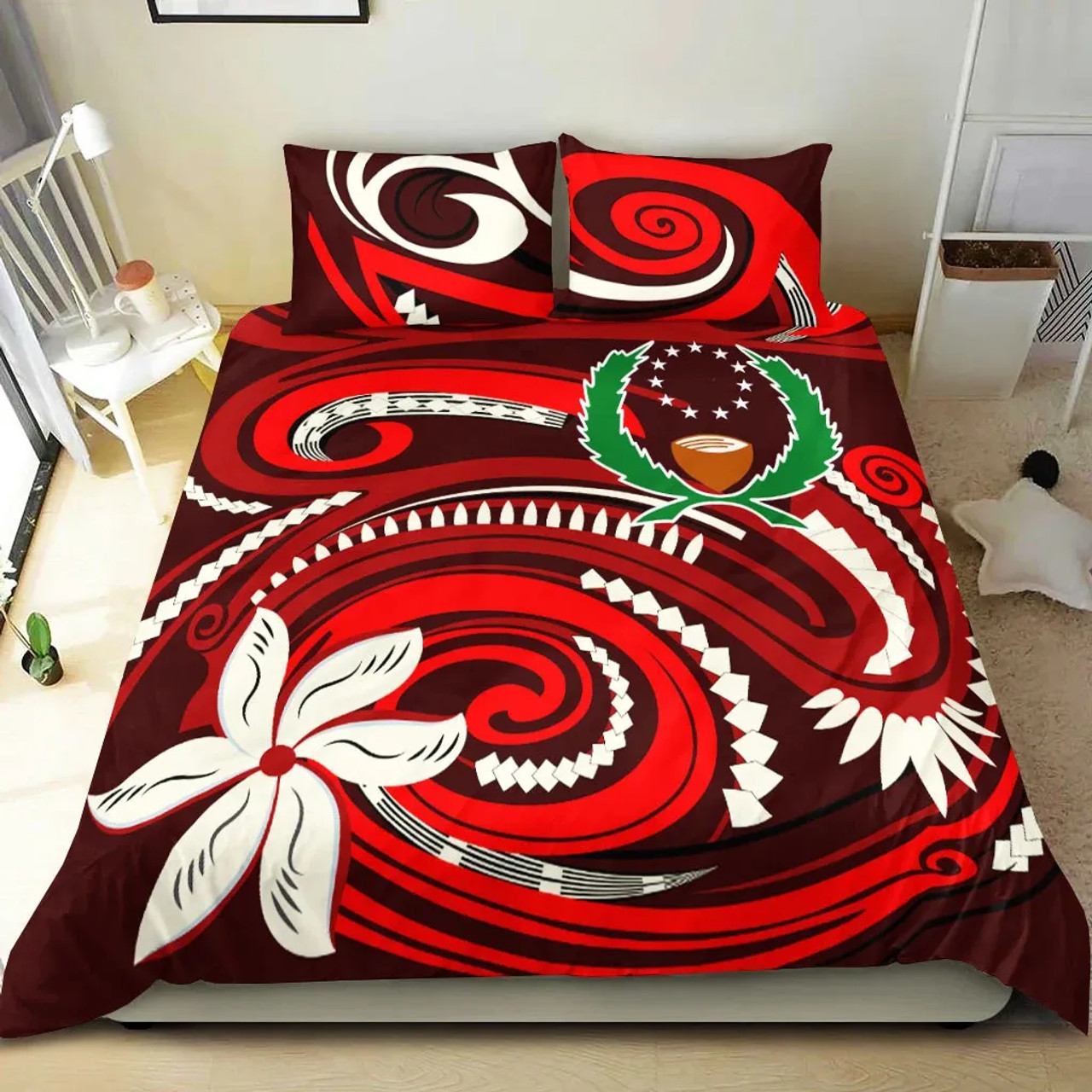 Polynesian Hawaii Personalised Bedding Set - Legend Of Samoa (Red) 5