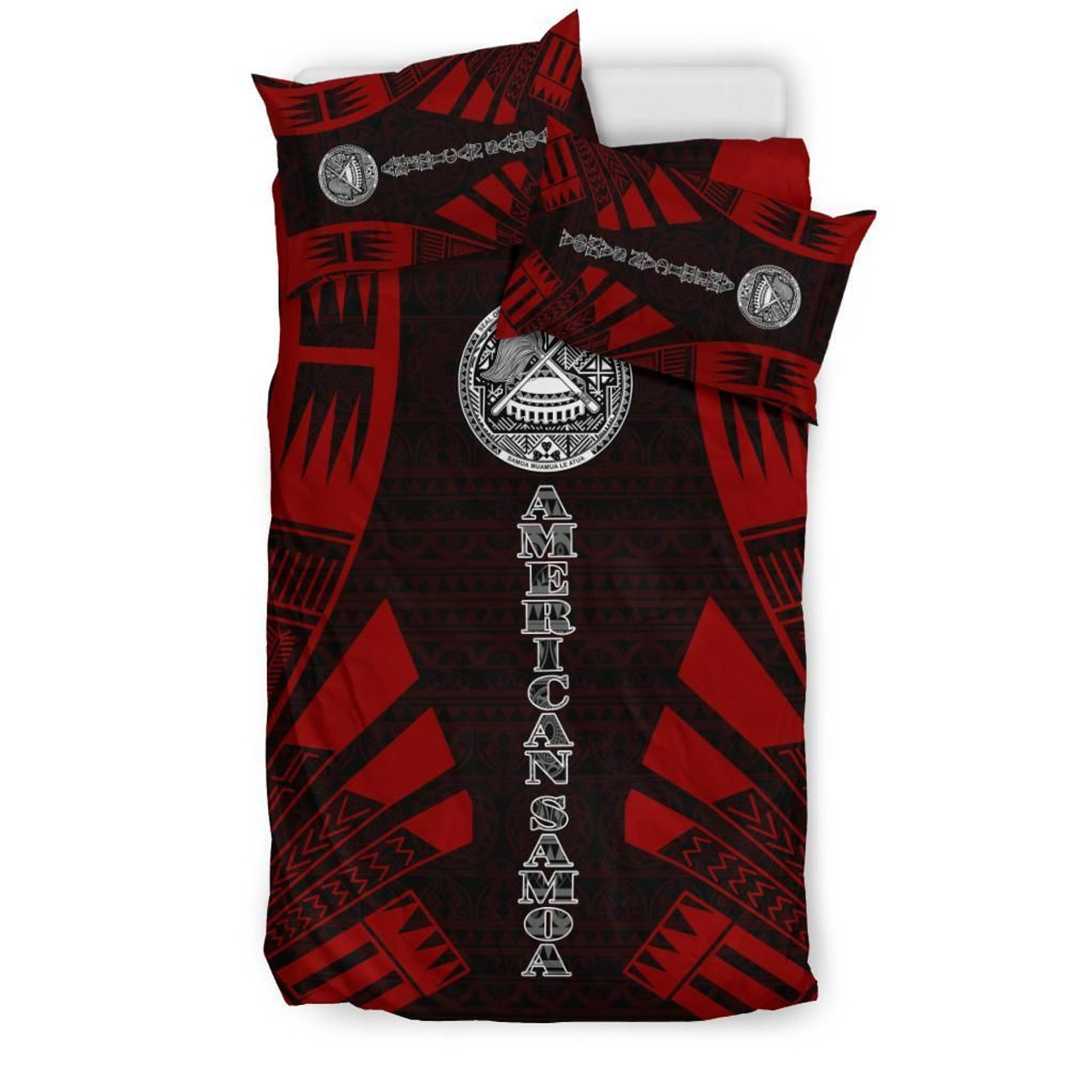 American Samoa Duvet Cover Set - Polynesian Tattoo Red 3