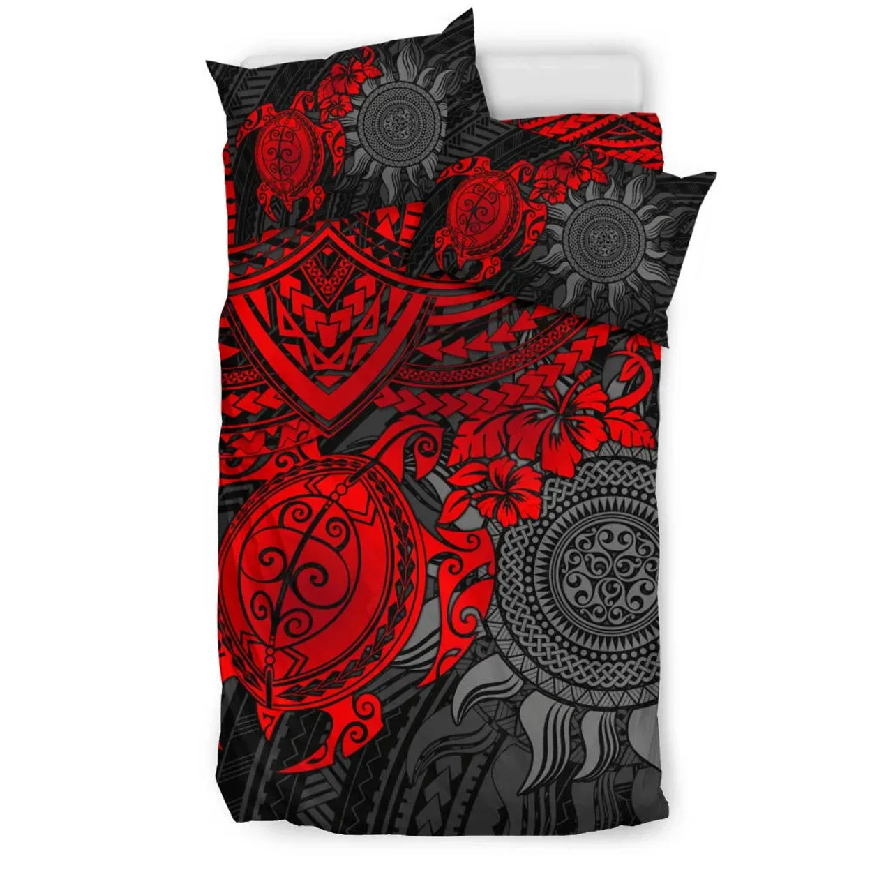 Polynesian Duvet Cover Set - Polynesian Red Turtle 2