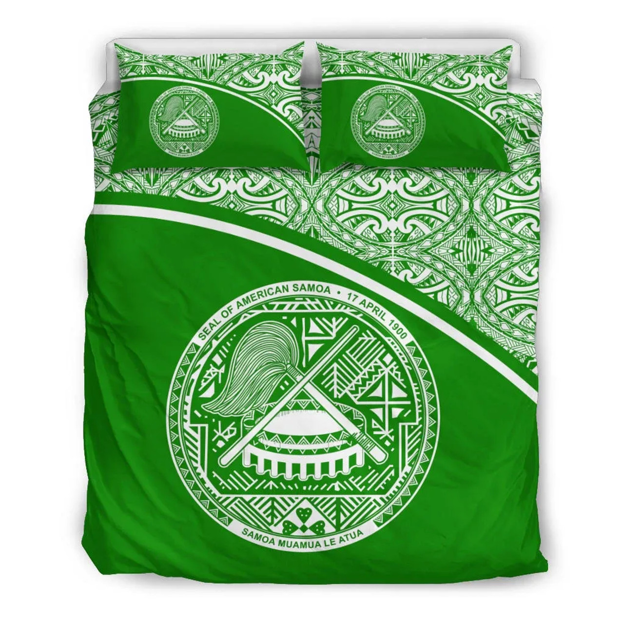 American Samoa Duvet Cover Set - Green Curve Style 2