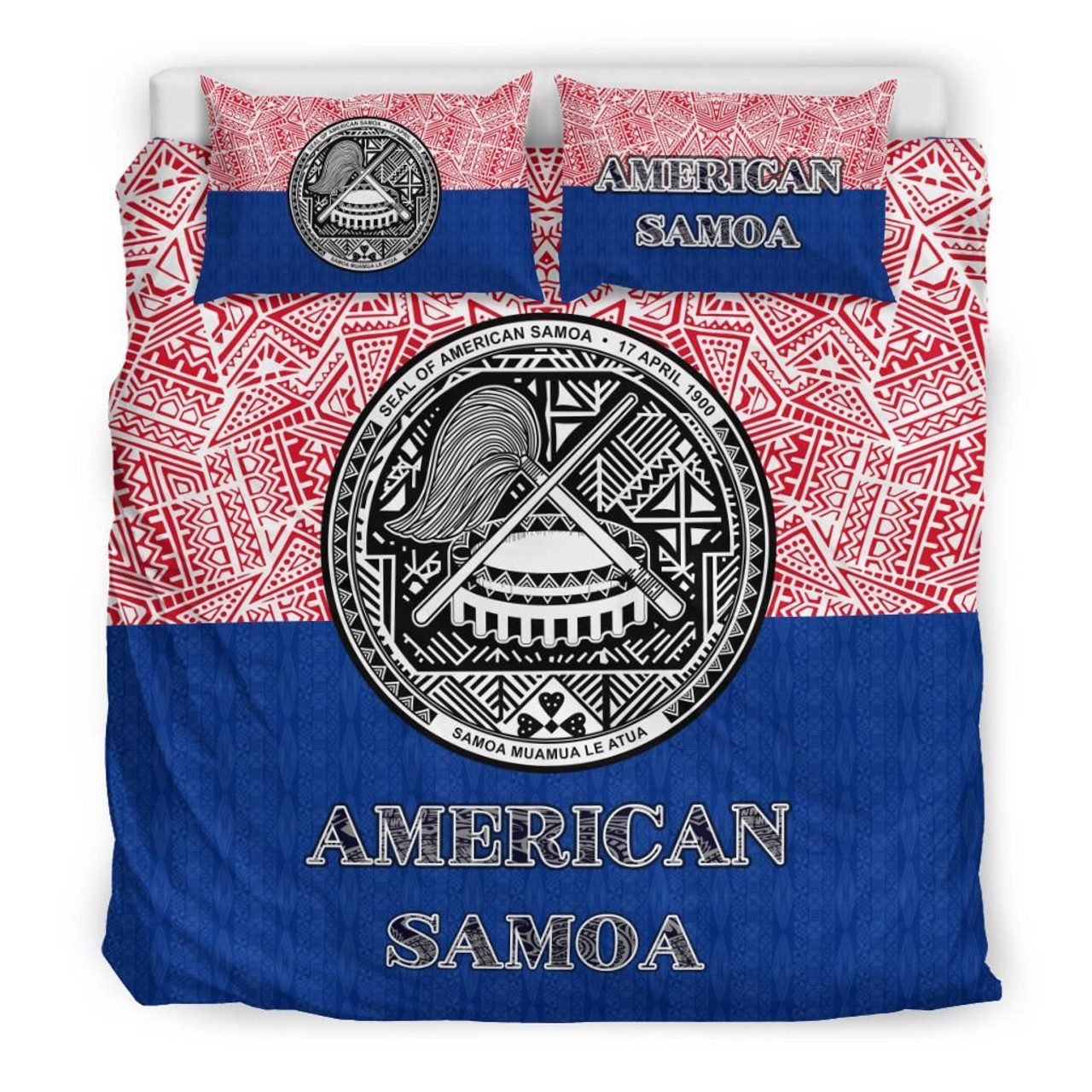 American Samoa Duvet Cover Set - Flag Coat Of Arms Style 2