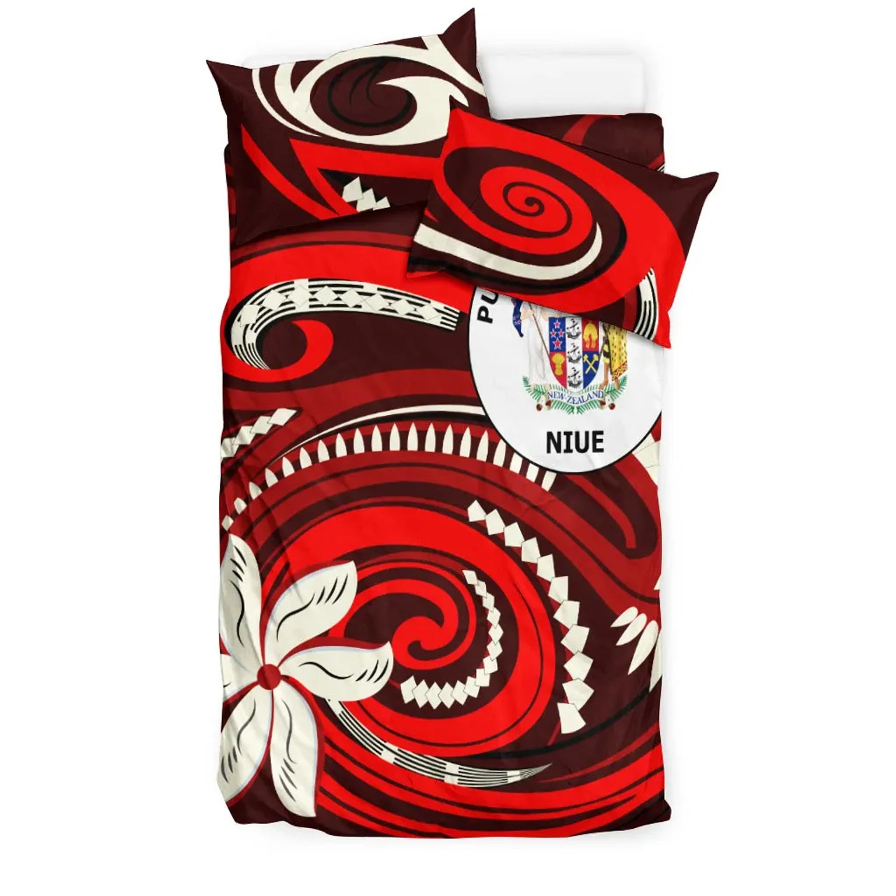 Niue Bedding Set - Vortex Style Red Color 2