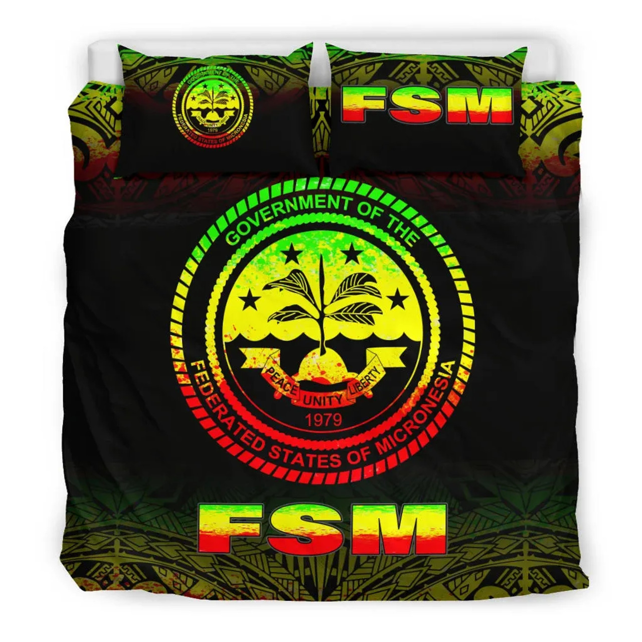 Federated States Of Micronesia Duvet Cover Set - Reggae Fog Style 1