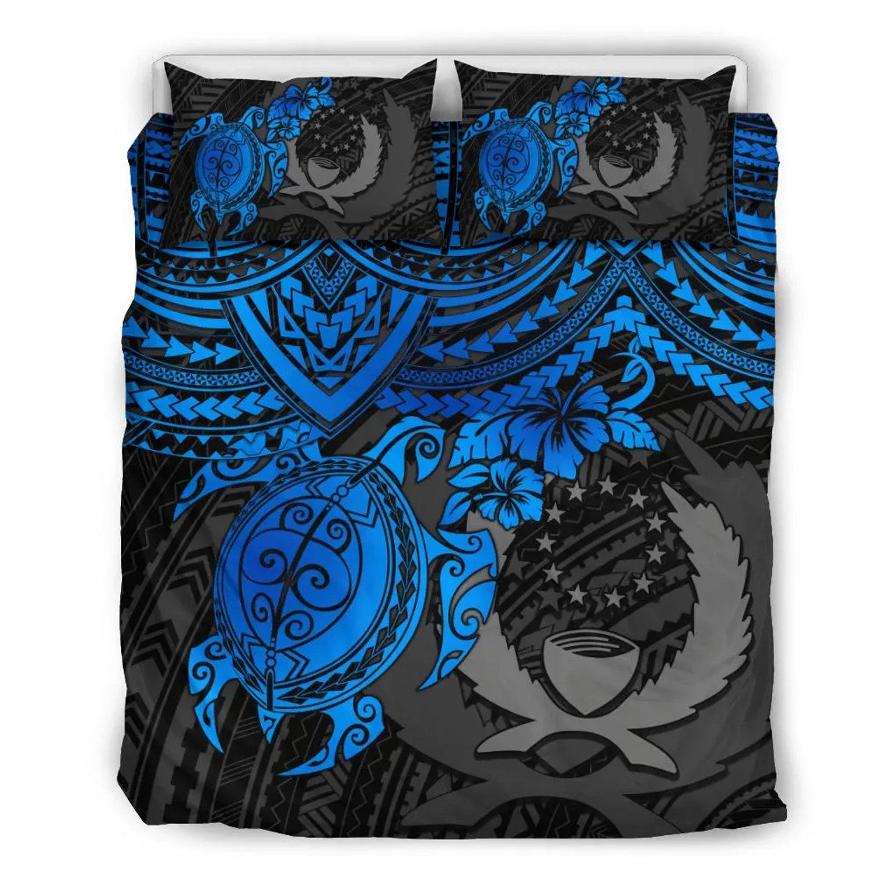 Pohnpei Polynesian Duvet Cover Set - Polynesian Blue Turtle 3