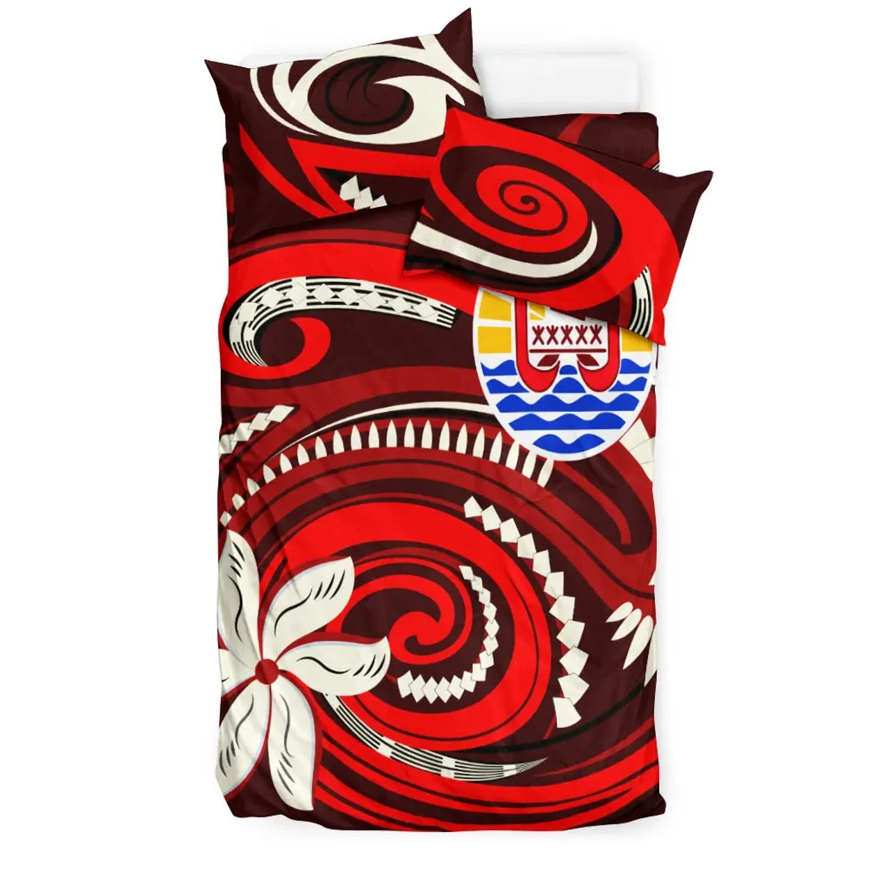 Tahiti Bedding Set - Vortex Style Red Color 2