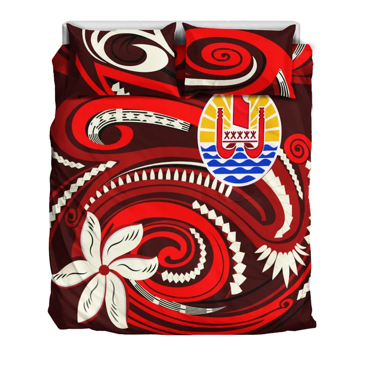 Tahiti Bedding Set - Vortex Style Red Color 3