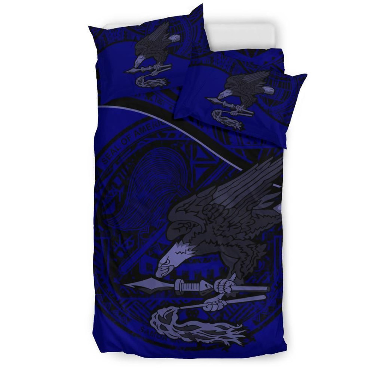 American Samoa Duvet Cover Set - American Samoa Seal & Flag Dark Blue 3