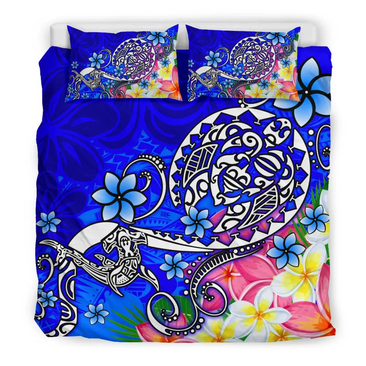 Polynesian Hawaii Duvet Cover Set - Turquoise Polynesian Sea Turtle4