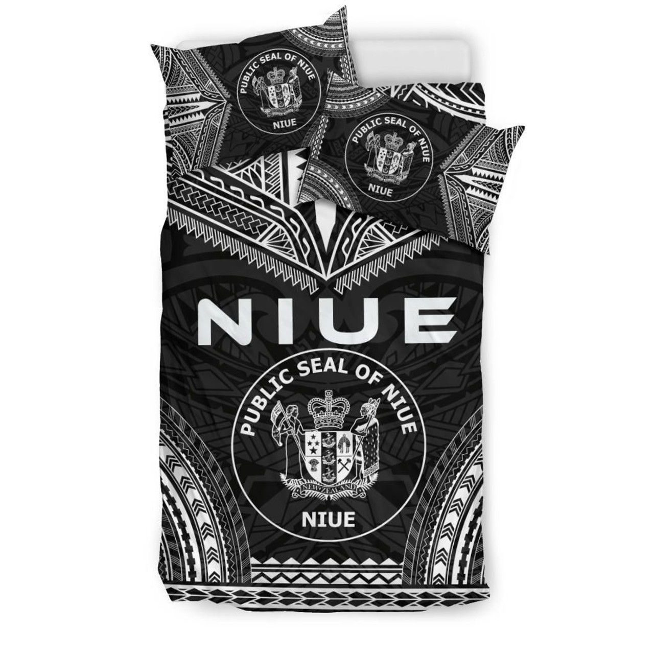Niue Polynesian Chief Duvet Cover Set - Black Version 2