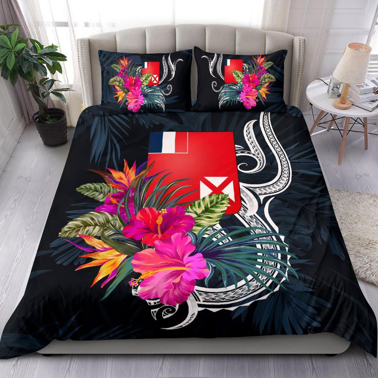 Polynesian Bedding Set - Wallis And Futuna Duvet Cover Set Tropical Flowers 2