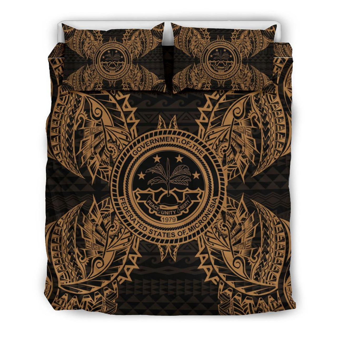 Polynesian Bedding Set - Guam Duvet Cover Set Turtle Coat Of Arms 4