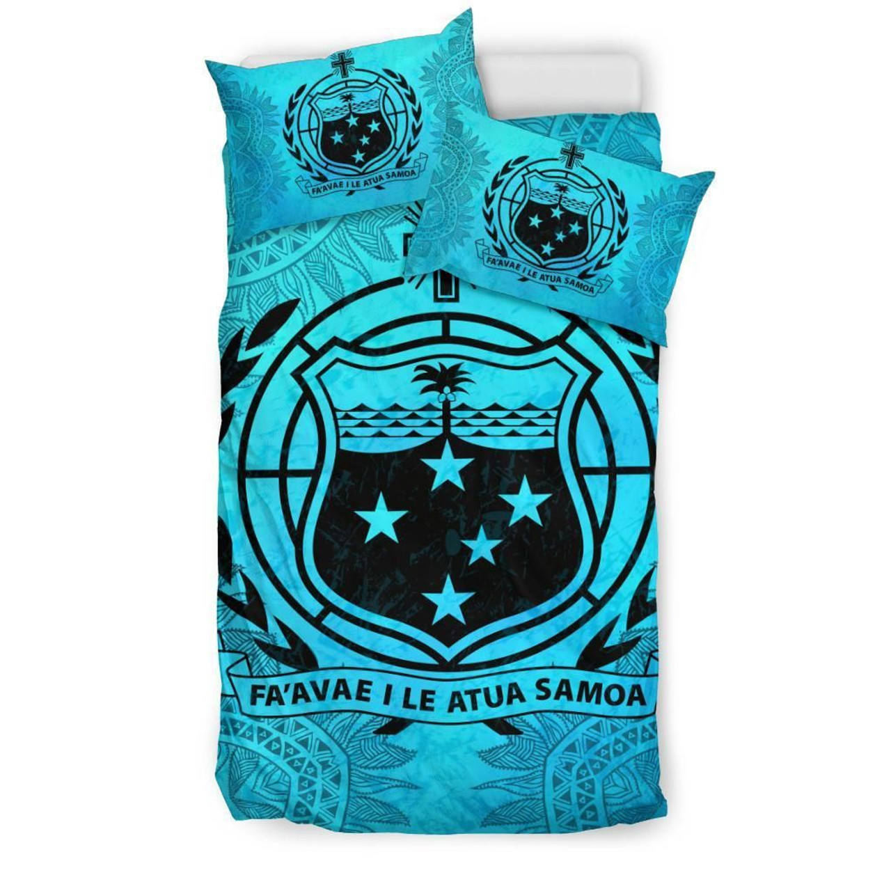 Samoa Duvet Cover Set - Samoa Coat Of Arms Turquoise 3