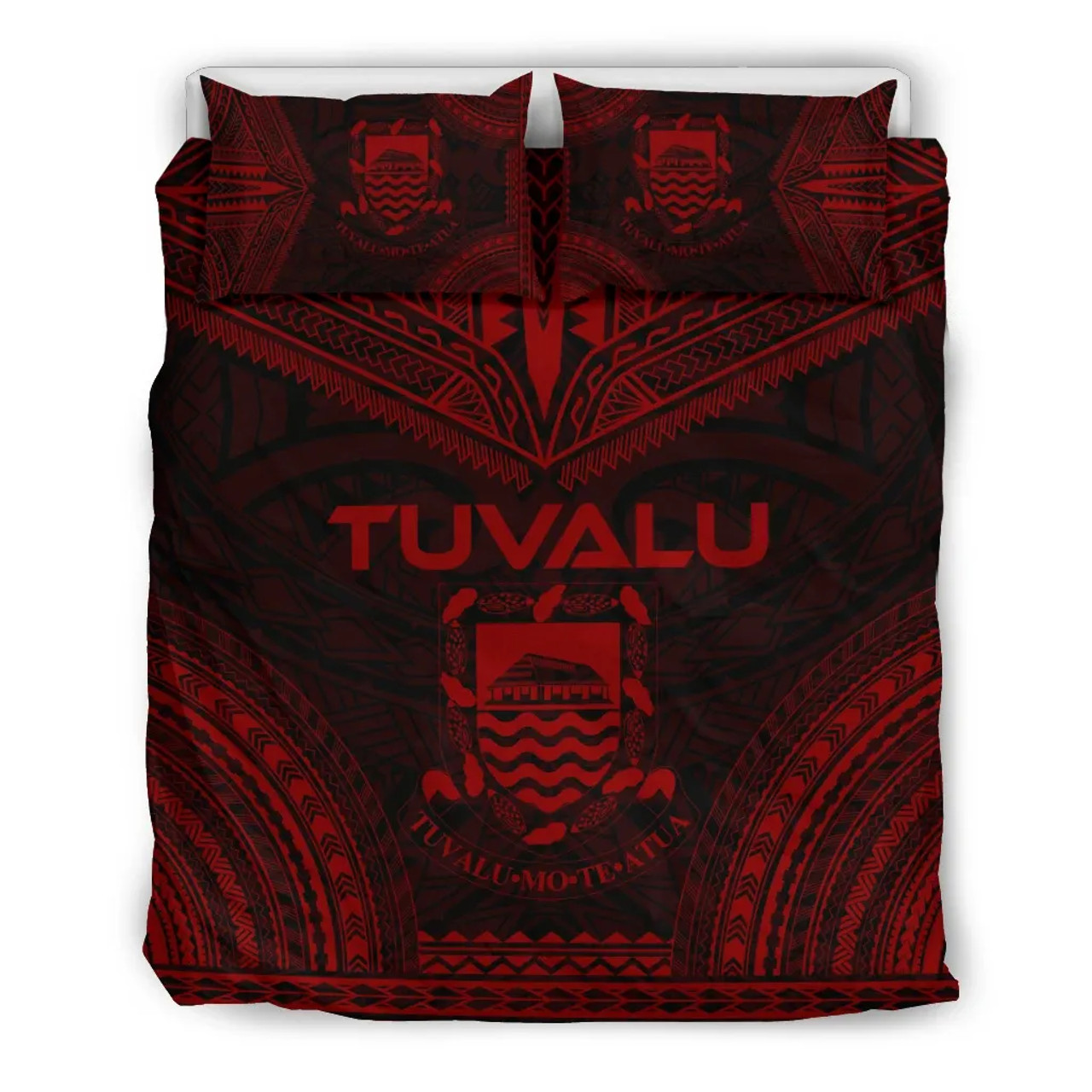 Tuvalu Polynesian Chief Duvet Cover Set - Red Version 1