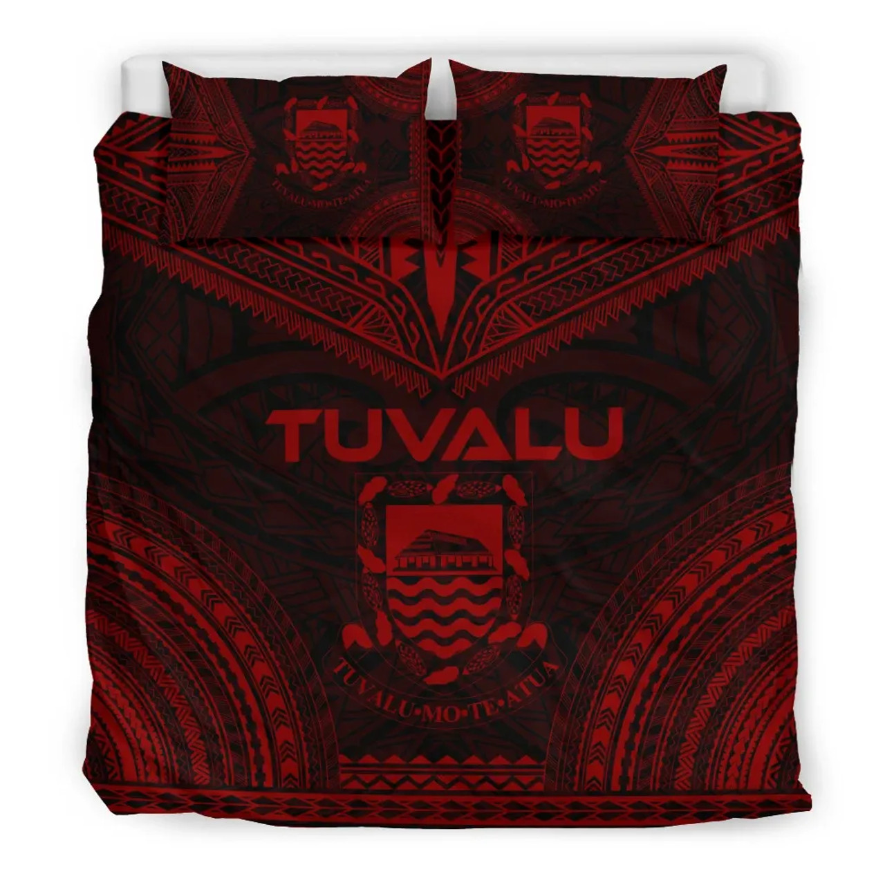 Tuvalu Polynesian Chief Duvet Cover Set - Red Version 3