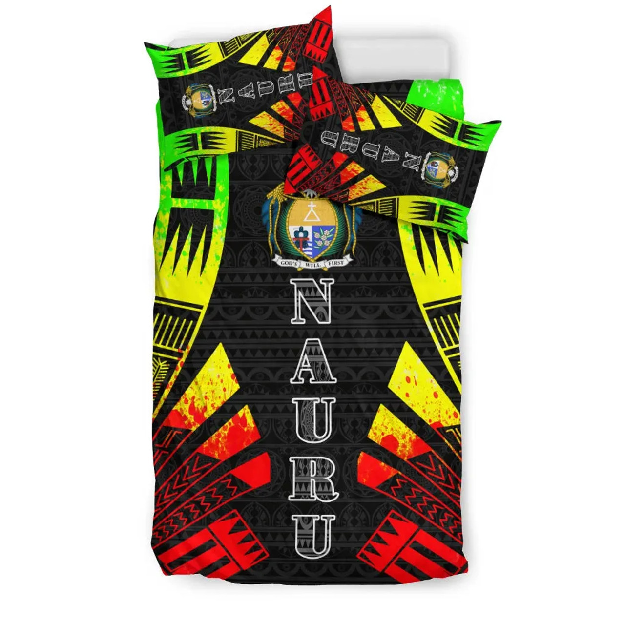 Nauru Duvet Cover Set - Polynesian Tattoo Reggae 3