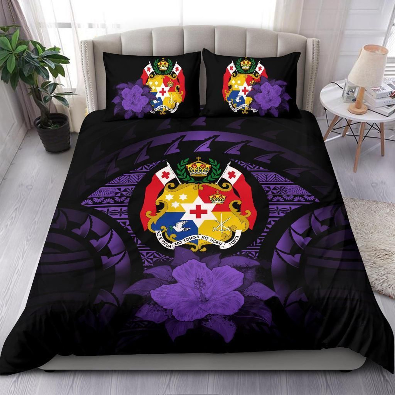 Solomon Islands Duvet Cover Set - Flag & Coat Of Arms Black 5