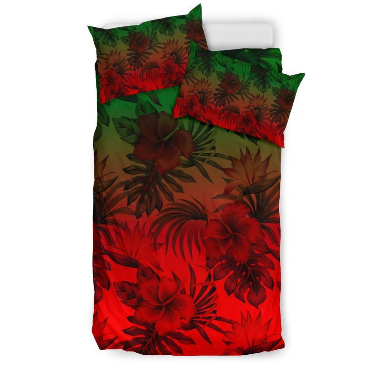 Polynesian Bedding Set - Red Hibiscus Patterns 2