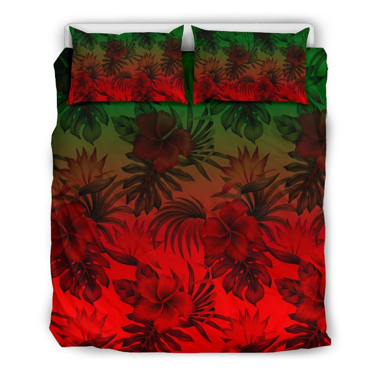 Polynesian Bedding Set - Red Hibiscus Patterns 3