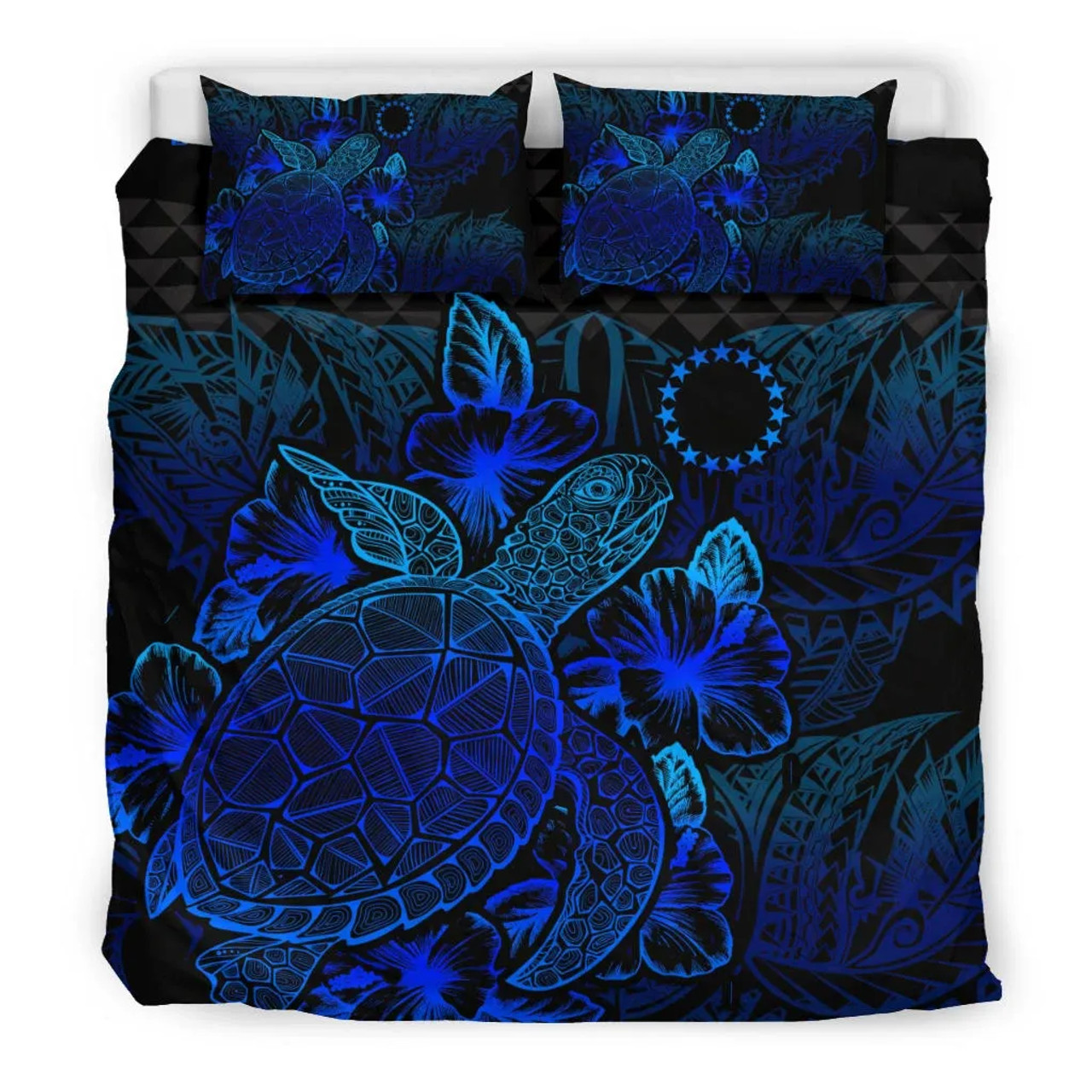 Polynesian Bedding Set - Cook Islands Duvet Cover Set Blue Color 1