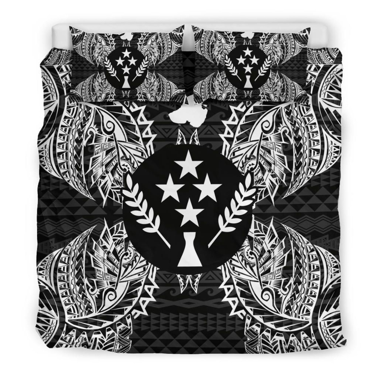 Polynesian Bedding Set - Kosrae Duvet Cover Set Map Black 3