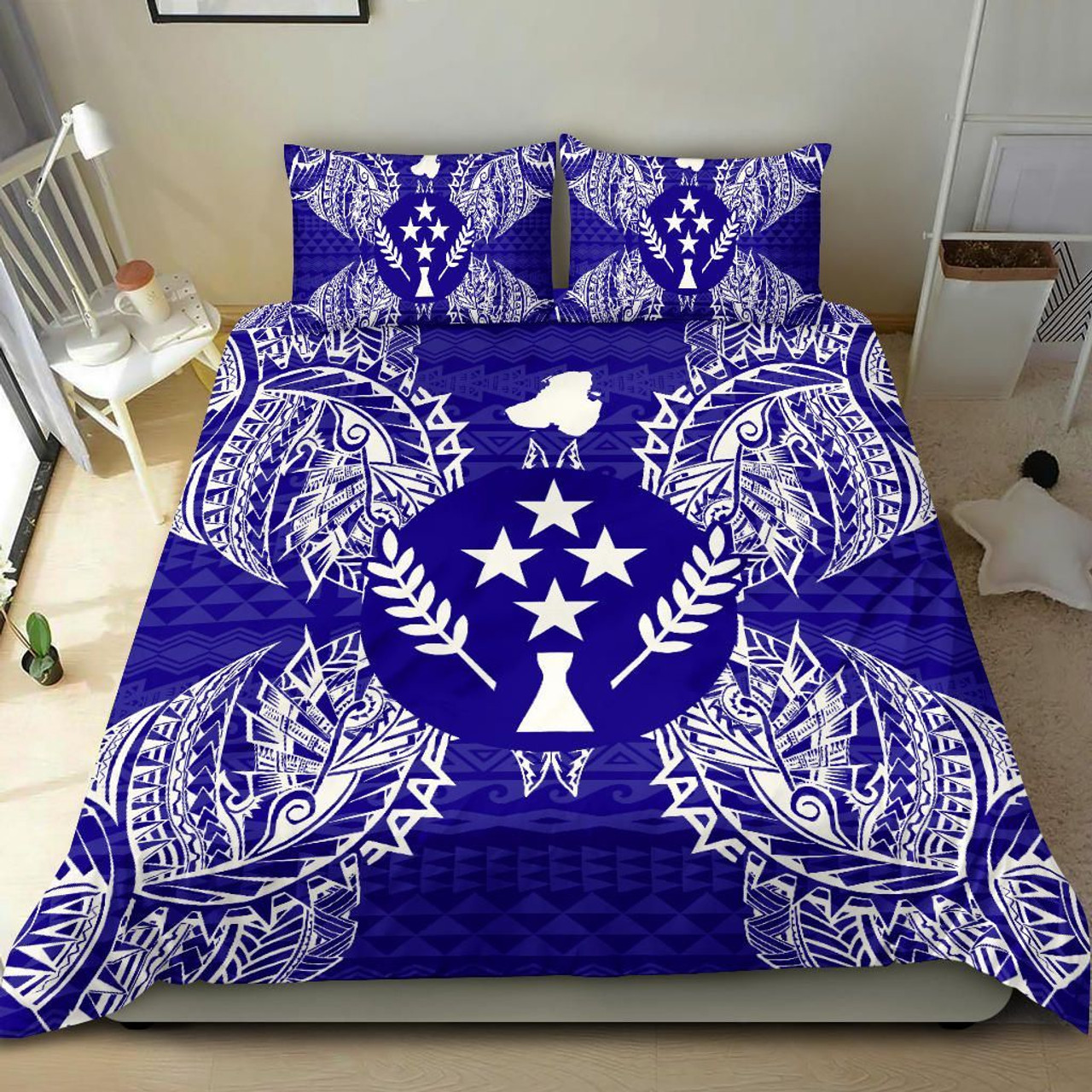 Polynesian Bedding Set - Kosrae Duvet Cover Set Map Blue 2