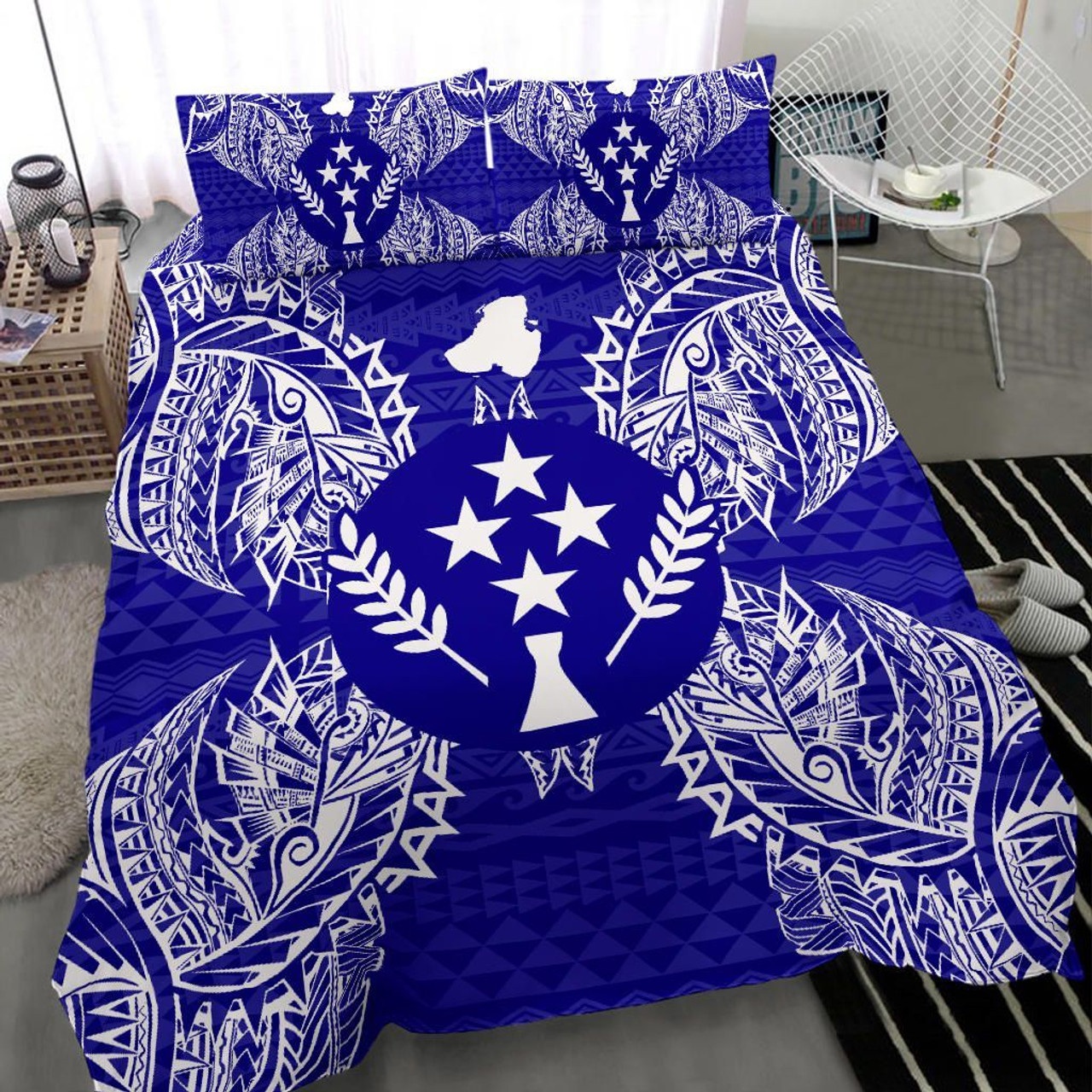 Polynesian Bedding Set - Fiji Duvet Cover Set Floral With Seal Blue 6