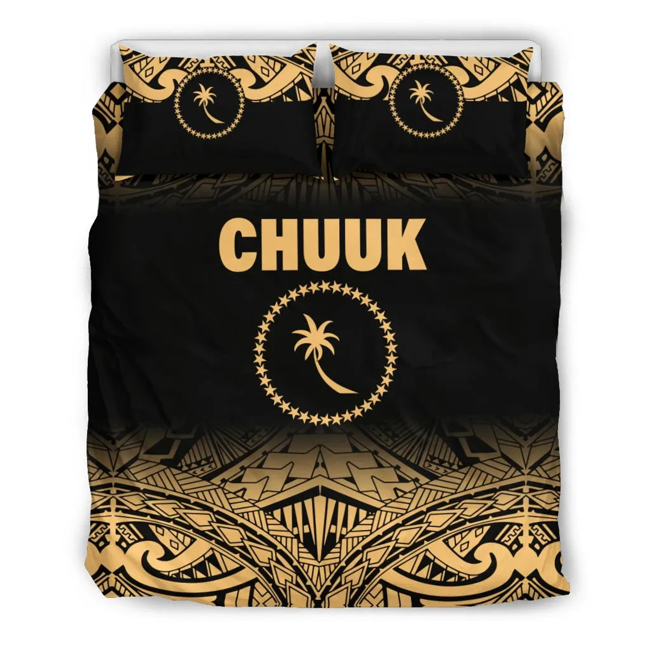 Chuuk Duvet Cover Set - Micronesia Fog Gold Style 2