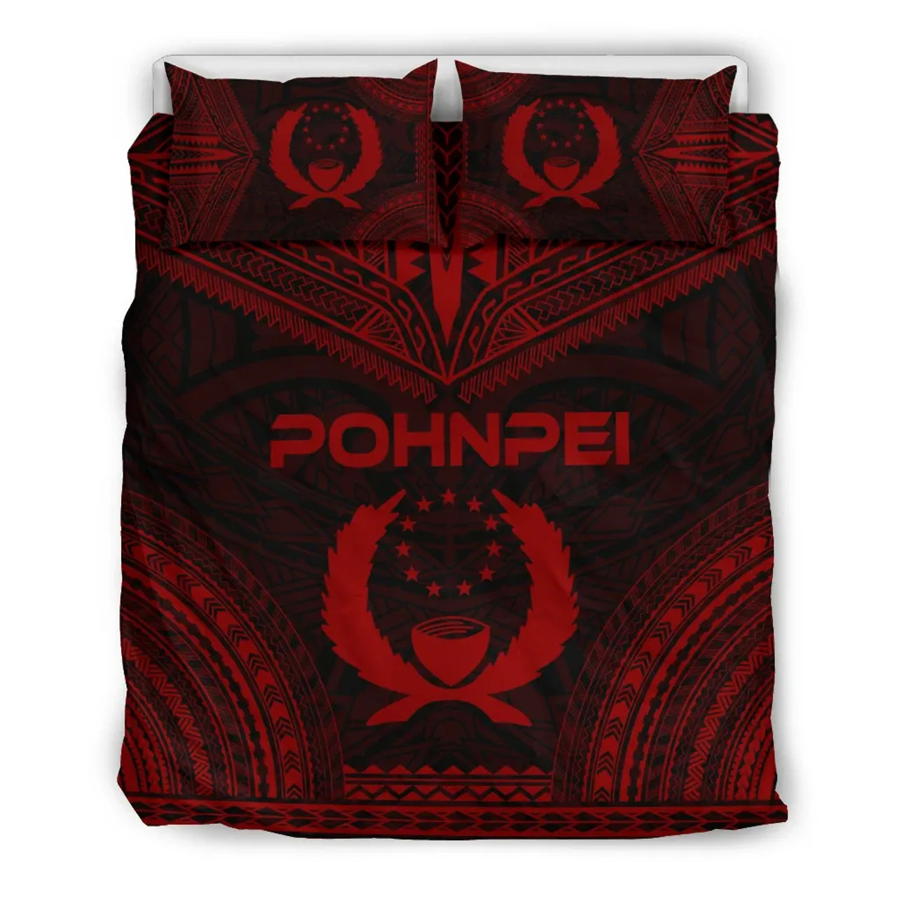 Pohnpei Polynesian Chief Duvet Cover Set - Red Version 1