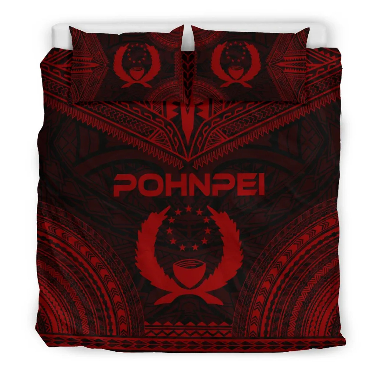 Pohnpei Polynesian Chief Duvet Cover Set - Red Version 3