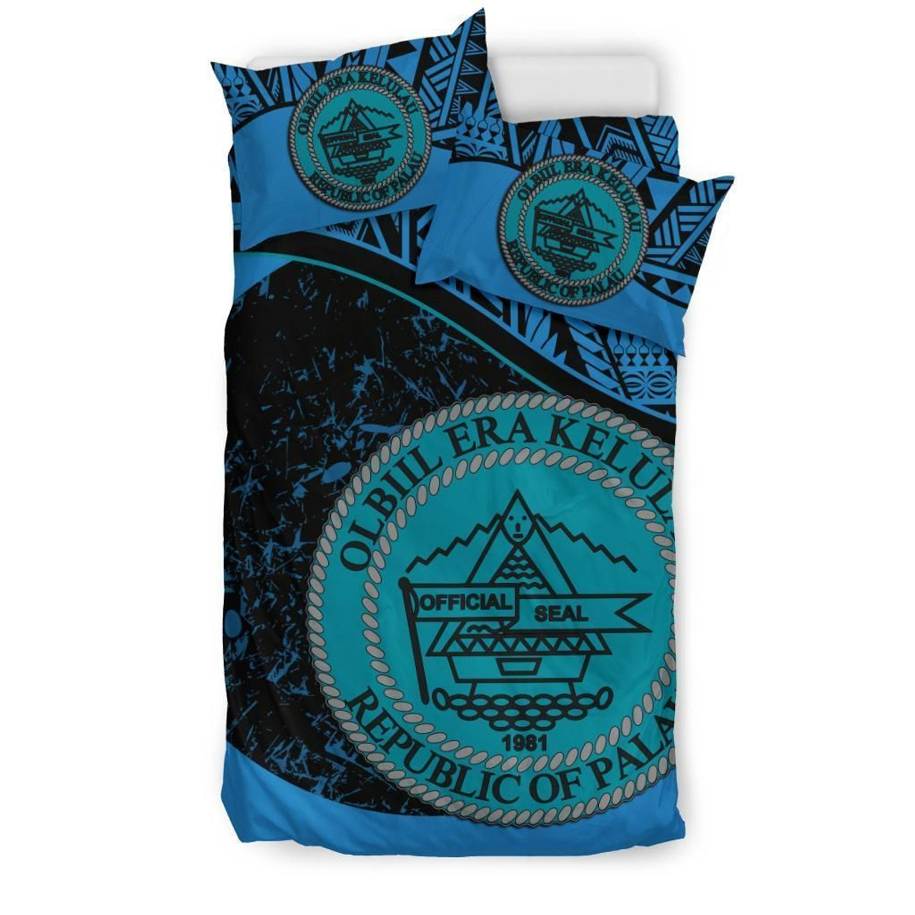 Palau Duvet Cover Set - Palau Coat Of Arms Blue 3