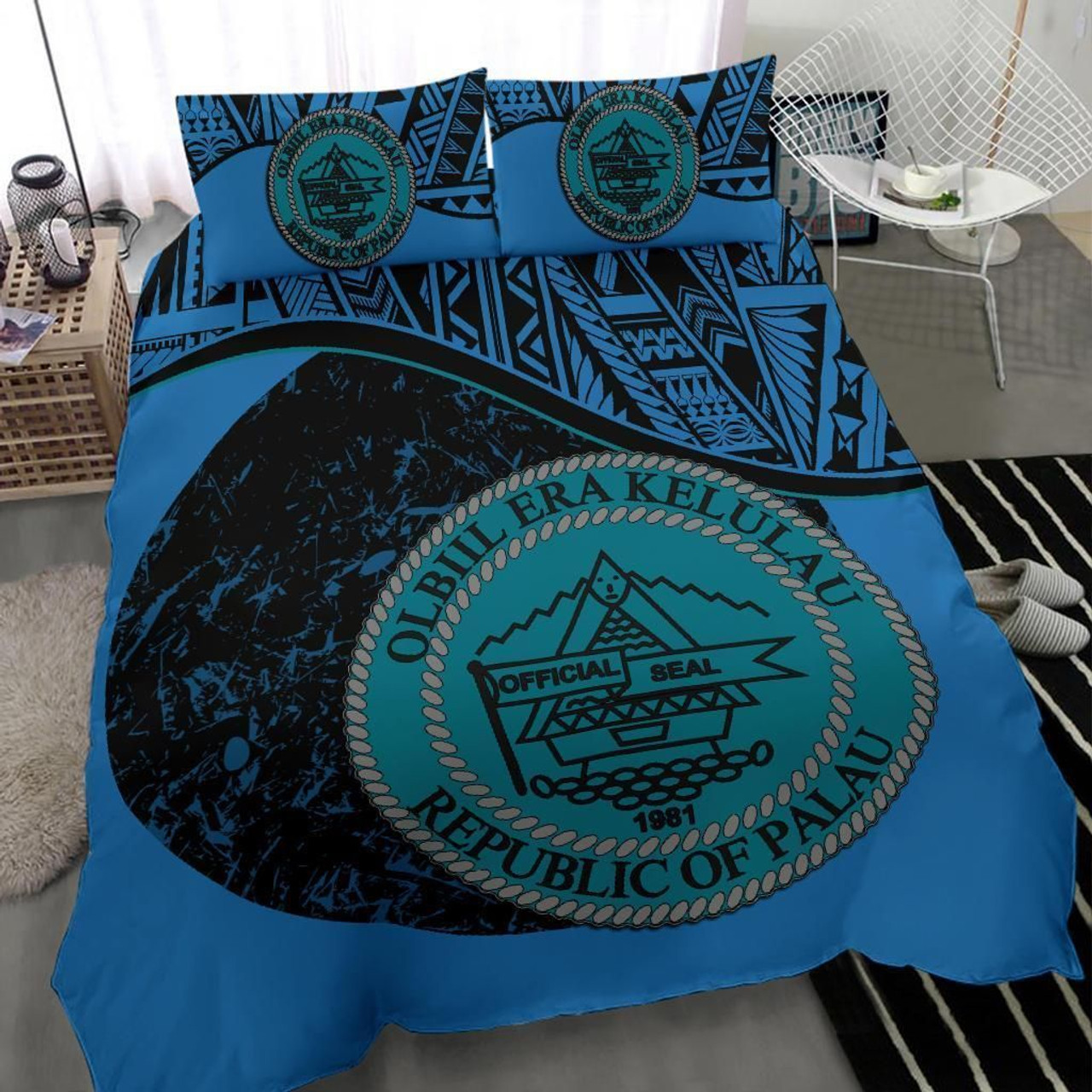 Polynesian Bedding Set - Cook Islands Duvet Cover Set Map Blue 6