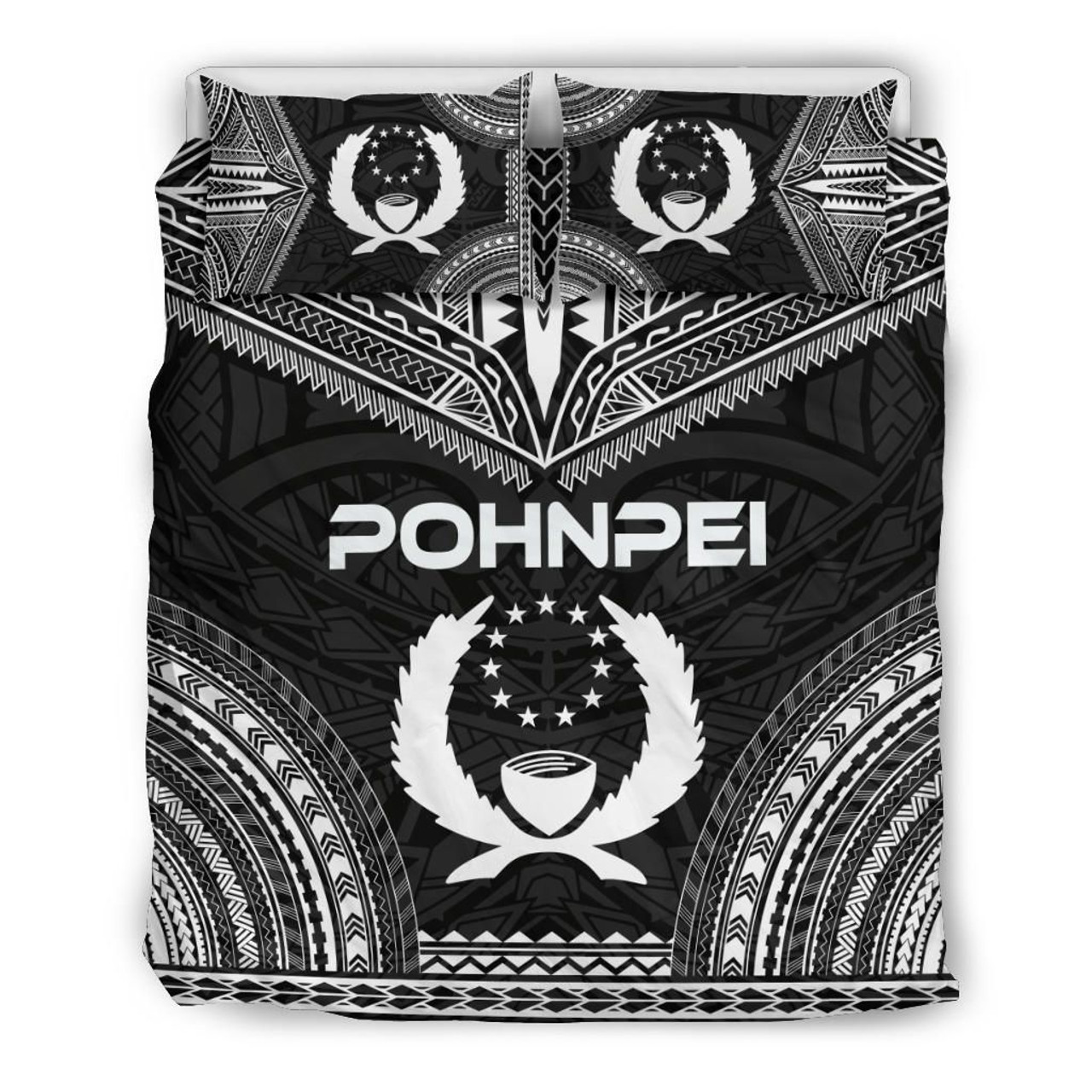 Pohnpei Polynesian Chief Duvet Cover Set - Black Version 1